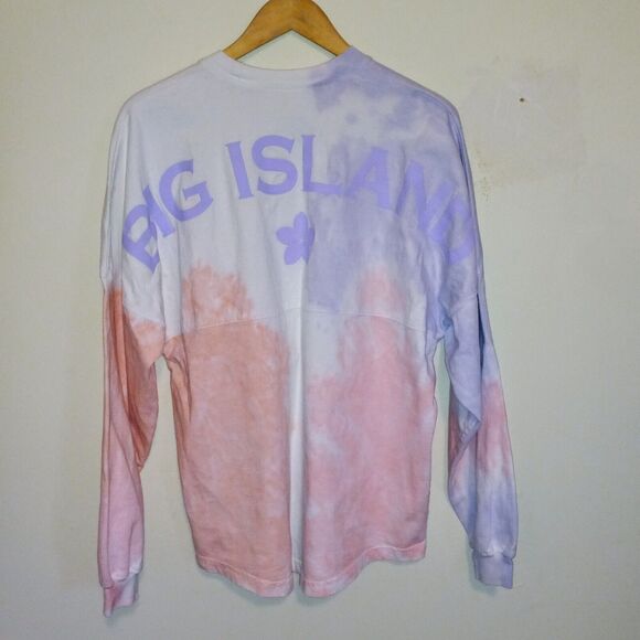 Spirit Jersey Big Island Hawaii Tie Dye Top-Small-Crewneck-Graphic Island Print - Picture 1 of 9